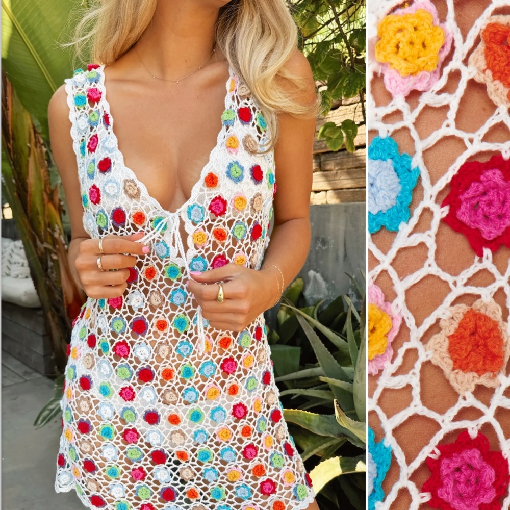 Show Me Your MuMu Colorful Crochet Swim Coverup